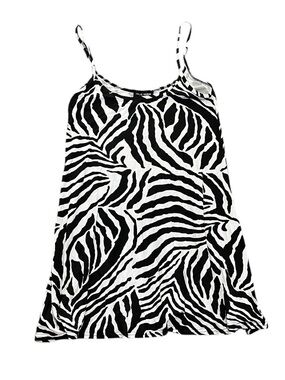Black & White Zebra Print Slip Dress